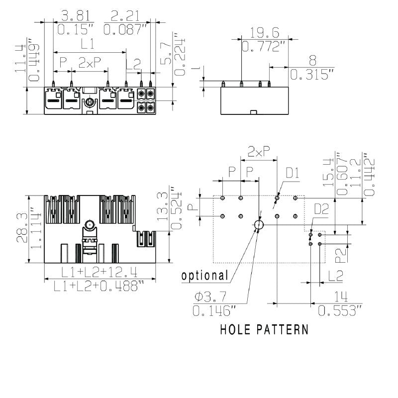 2529660000 - 5-Pole Tinned PCB Connector 7.62mm Pitch, Black Box  (Pack of 30)