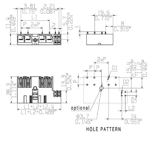 2529660000 - 5-Pole Tinned PCB Connector 7.62mm Pitch, Black Box  (Pack of 30)