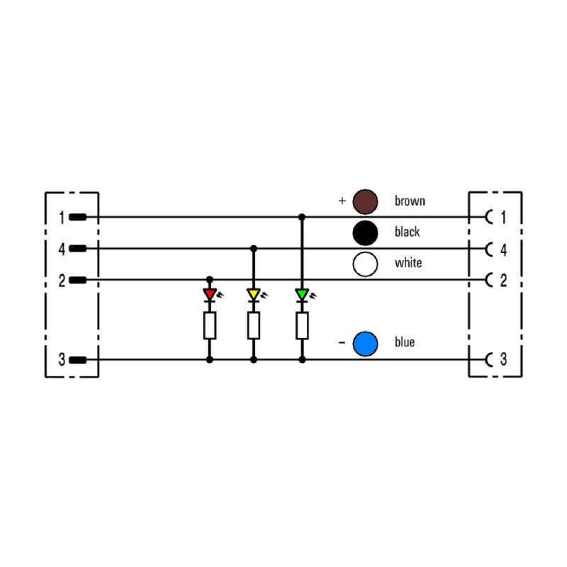 2812610060 - 0.6m M12 4-Pole Sensor/Actuator Line with LED