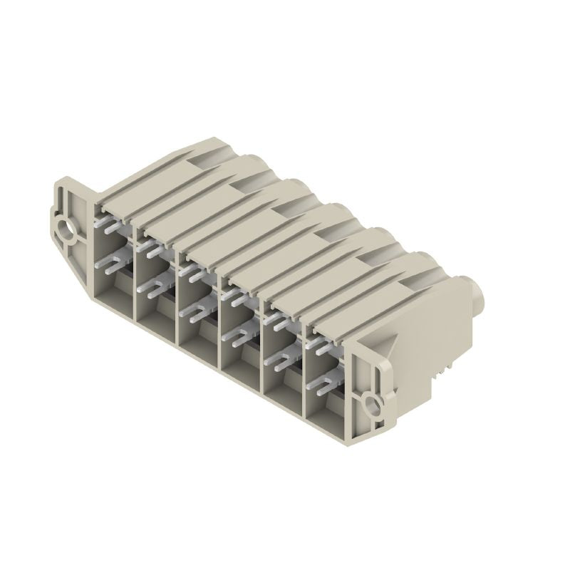 1386470000 - 6-Pole Circuit Board Terminal at 90° Angle, Tinned Pins  (Pack of 10)