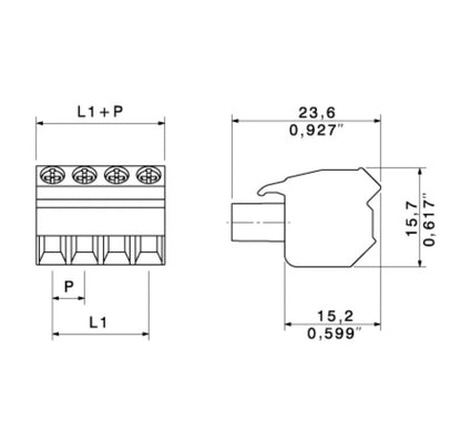 1946450000 - 5.08mm Female PCB Connector, 22 Poles, 4mm² Max Clamping  (Pack of 12)