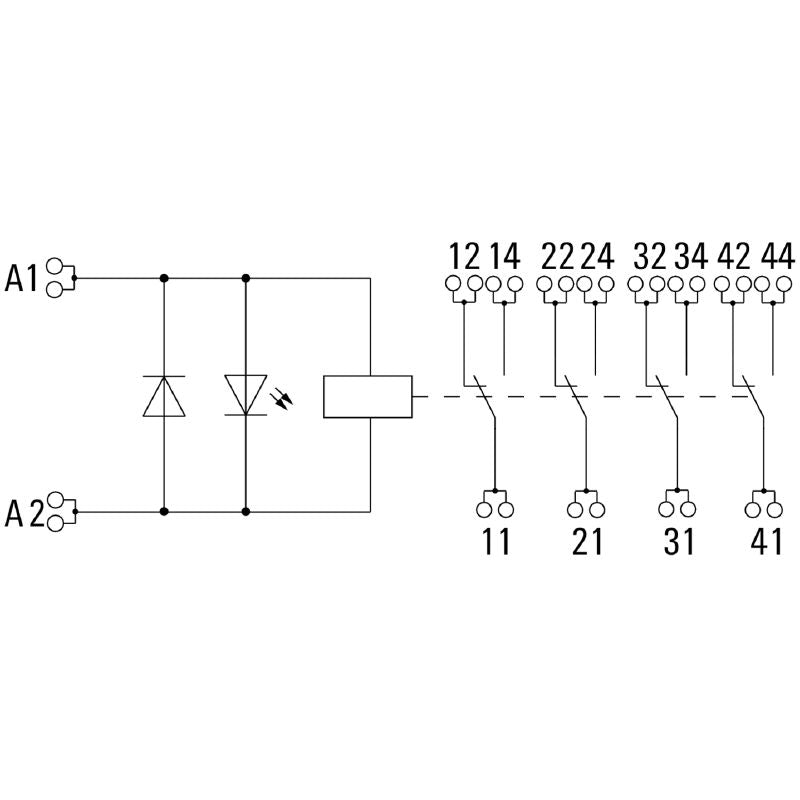 2576130000 - 24V DC Relay Module with 4 Changeover Contacts, 5A Capacity  (Pack of 10)