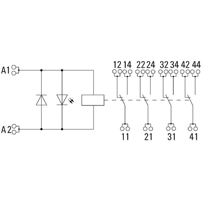 2576130000 - 24V DC Relay Module with 4 Changeover Contacts, 5A Capacity  (Pack of 10)