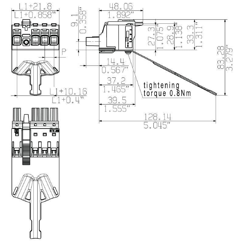 2627720000 - 10.16mm 4-Pole PCB Connector with PUSH IN Actuator  (Pack of 20)
