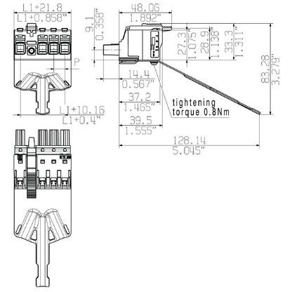 2627720000 - 10.16mm 4-Pole PCB Connector with PUSH IN Actuator  (Pack of 20)