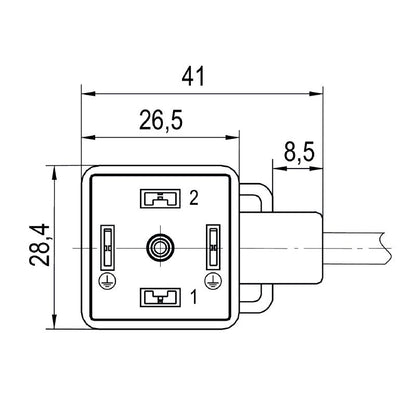 9457711500 - 15m PUR Valve Cable with 18mm Plug Design