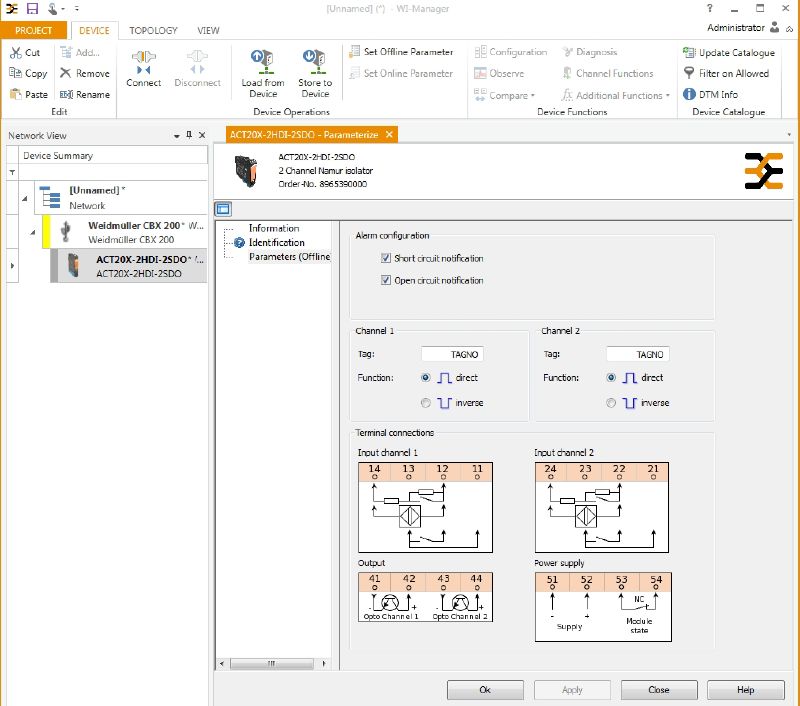 2456100000 - Dual Channel Intrinsically Safe Signal Transmitter for Hazardous Areas