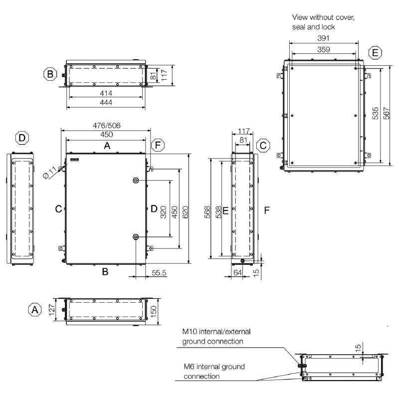 1200670000 - 620mm Stainless Steel Terminal Box with Electropolished Finish