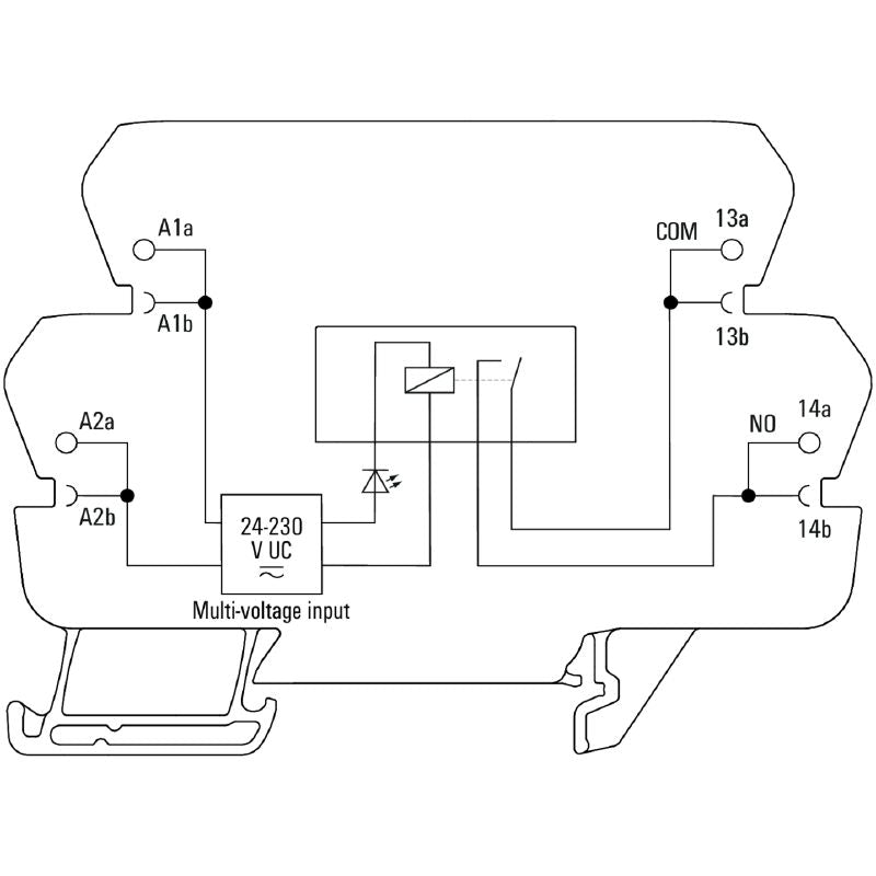 2773870000 - 24-230V Relay Module with 6A Capacity and PUSH IN Connection  (Pack of 10)
