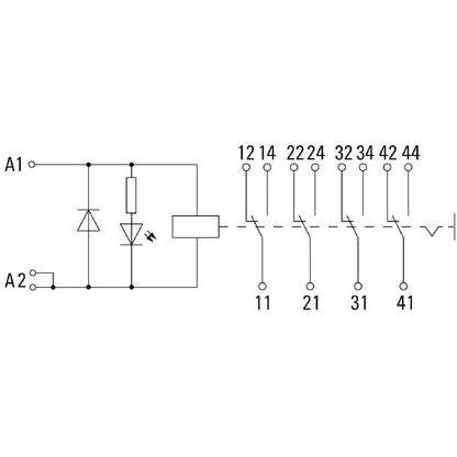 8921030000 - 24VDC Relay Module with 4 CO Contacts and Test Button  (Pack of 10)