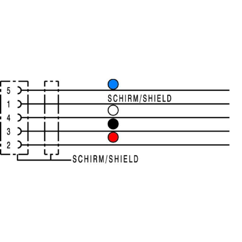 1062210300 - 3m Shielded M12 5-Pole Connecting Line with 90° Socket