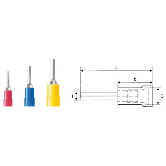 9200470000 - PVC Insulated Connector 12mm, 1.5-2.5mm², Blue Identification  (Pack of 100)