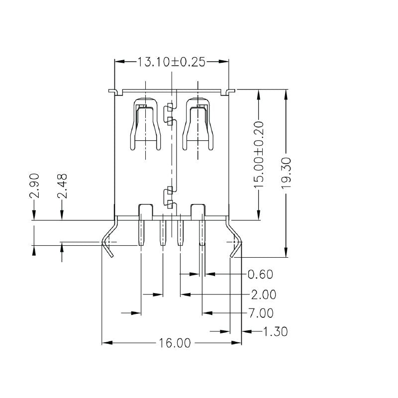 2563730000 - OMNIMATE USB 2.0 Connector, 180° Angle, 480 Mbps, 4 Poles  (Pack of 100)