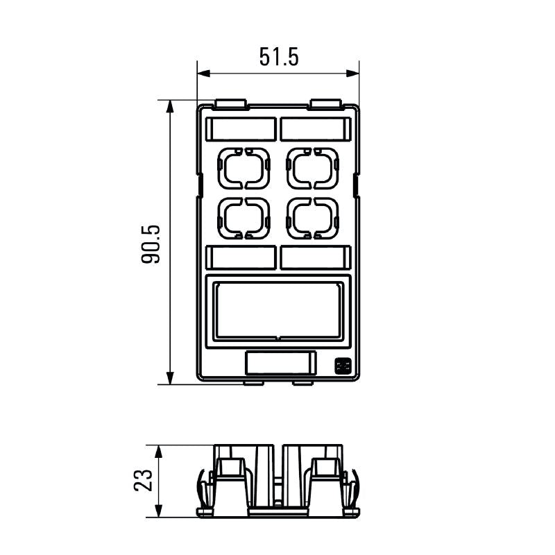 1450640000 - Durable Polycarbonate Insert Plate for FrontCom System with Power/Data