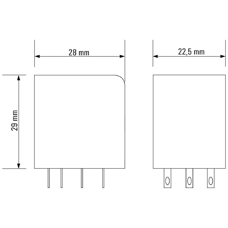 8957100000 - 24V DC Relay with 3 Contacts and Test Button  (Pack of 10)