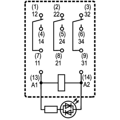 8690050000 - 3-Contact Relay, 24V DC, 10A, Plug-In, Compact Design  (Pack of 10)