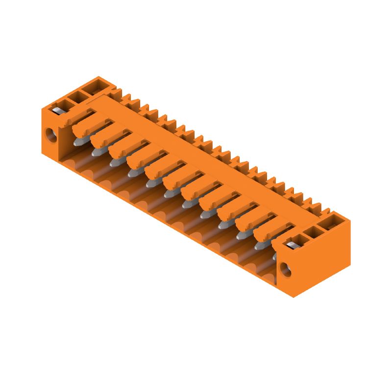 1607140000 - 3.50mm 12-Pole PCB Plug Connector with 90° Elbow, Orange  (Pack of 50)