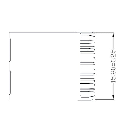 2461070000 - 8-Pole RJ45 Transformer Jack with 180° Elbow, 3.658g  (Pack of 120)