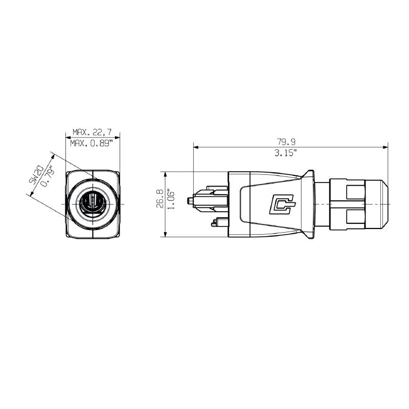 1191550000 - IP67 RoHS SC-RJ POF Connector for Harsh Environments  (Pack of 10)