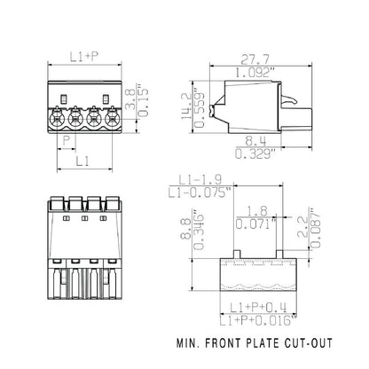 1211810000 - 5.00mm 24-Pole Female PCB Push-In Connector  (Pack of 12)