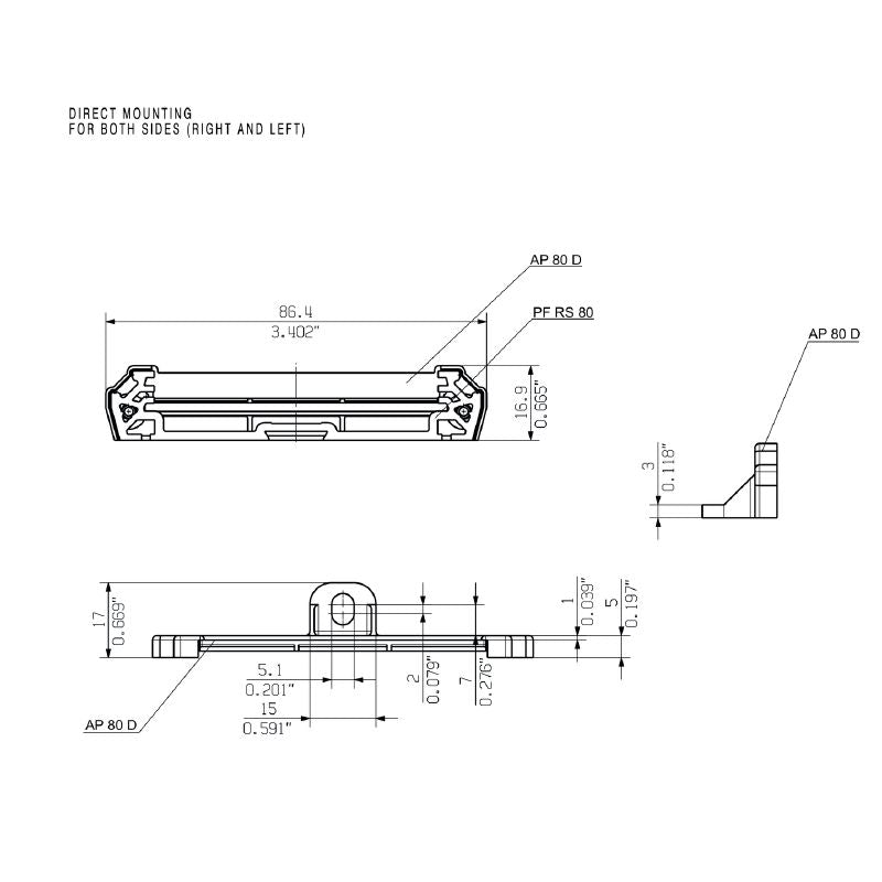 1324360000 - Durable PA 66 End Plate for RS 80, 17mm Wide  (Pack of 20)