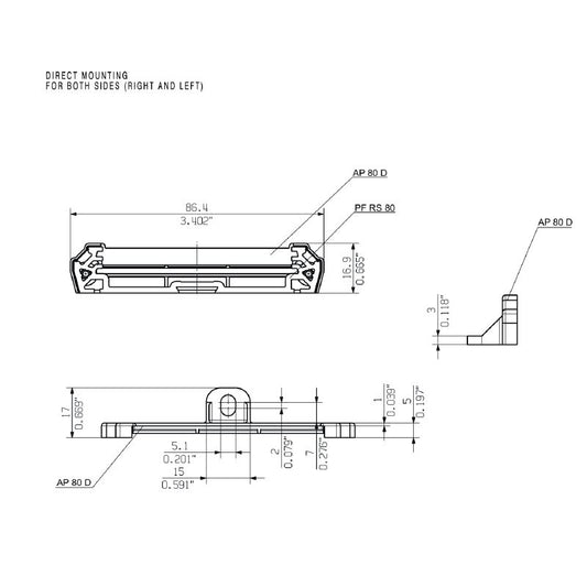 1324360000 - Durable PA 66 End Plate for RS 80, 17mm Wide  (Pack of 20)