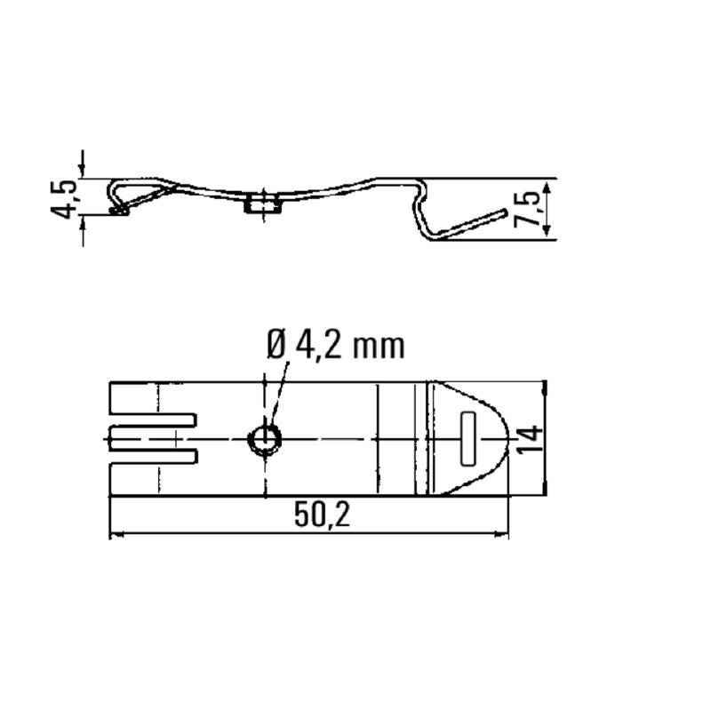 1724580000 - Silver Steel Mounting Foot, 50.2mm Height, M4 Thread  (Pack of 40)