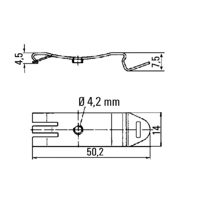 1724580000 - Silver Steel Mounting Foot, 50.2mm Height, M4 Thread  (Pack of 40)
