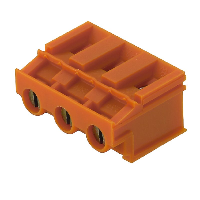 1753890000 - 7.62mm PCB Terminal, 180° Dual Pole, Orange Clamping Connector  (Pack of 100)