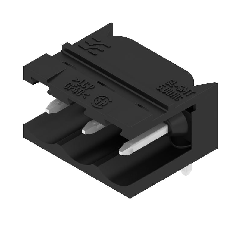 1839900000 - 5.00mm Male Header Connector, 3 Poles, 90° Angle, Black  (Pack of 100)