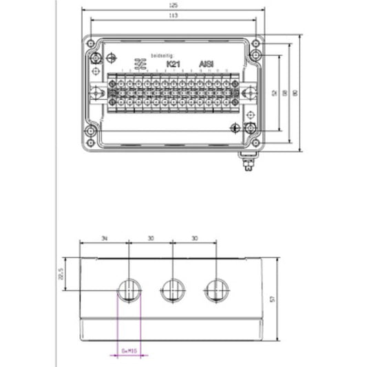 8000004212 - KLIPPON K21 Aluminium Terminal Box, ATEX Certified, IP66/IP67