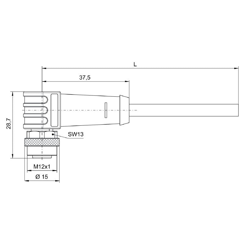 1279470500 - 5m PUR M12 8-Pole Sensor/Actuator Connecting Line