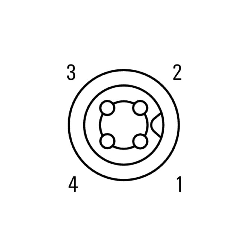 1873040000 - 0.2m M5 Female Plug with Straight Configuration, 4 Poles