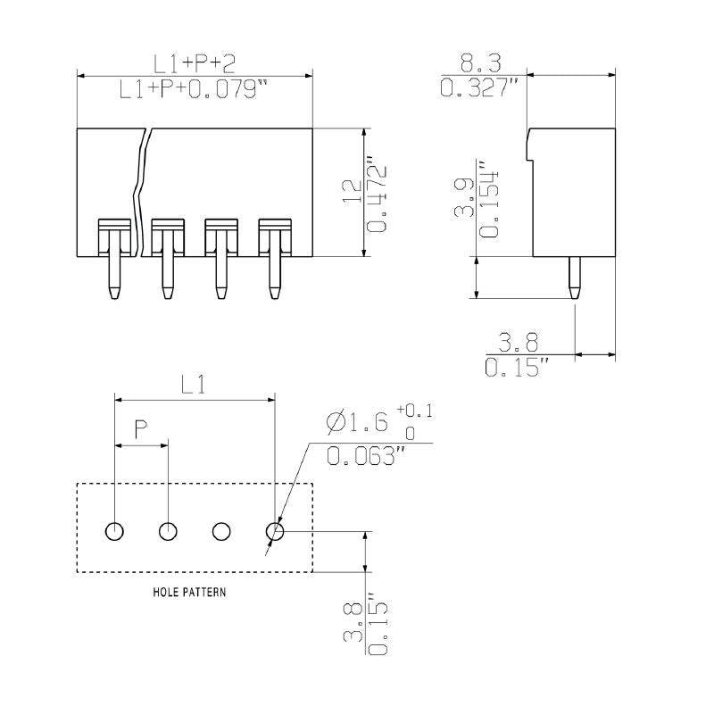 2649760000 - 5.08mm Pitch THT Board Connector with 180° Elbow, 12 Poles  (Pack of 120)