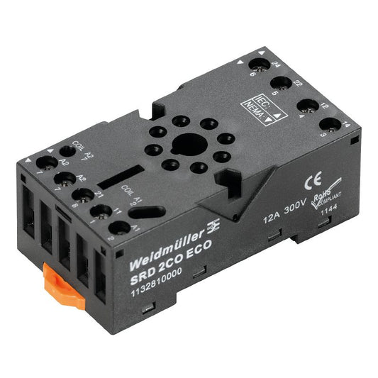 1132810000 - 12A Relay Socket with CO Contact for Secure Installation  (Pack of 10)