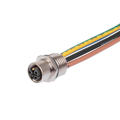 2968040000 - M12 Female Socket Connector, 0.2m Length, 5 Poles, M16 Thread