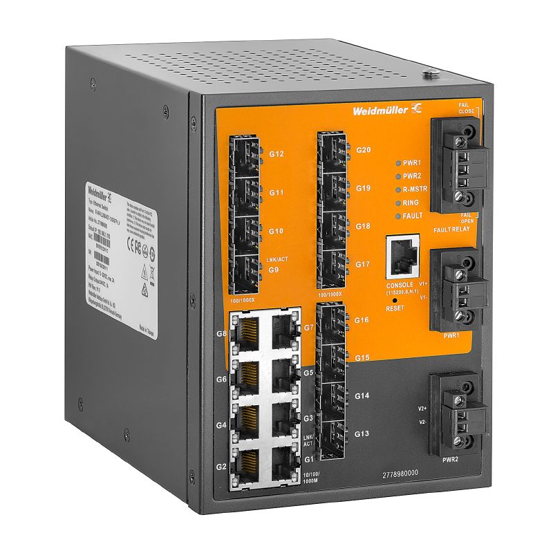 2778980000 - Managed Layer 2 Network Switch with 20 Ports, IP30 Rated