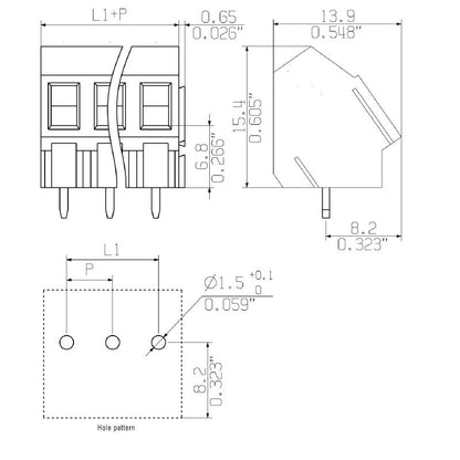 2651550000 - 5.08mm Pitch Electrical Connector, 20A Capacity, 135° Outlet  (Pack of 135)