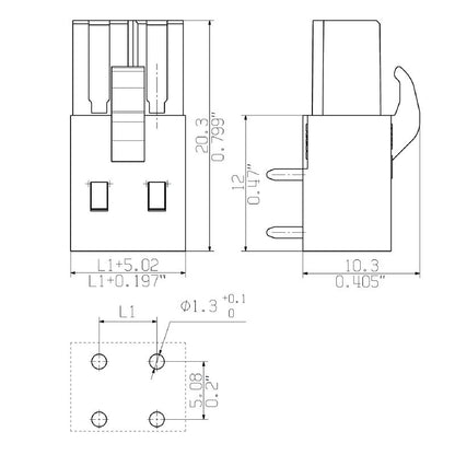 1646060000 - 5-Pole PCB Connector, 5.08mm Pitch, Tinned, 90° Angle  (Pack of 72)