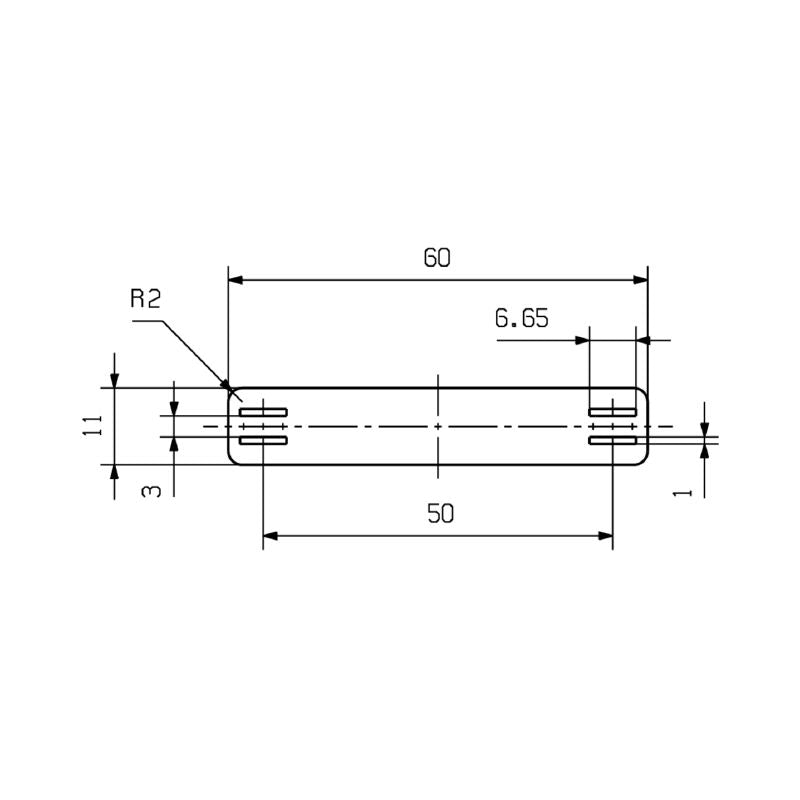 1327780000 - Anodized Aluminum Cable Markers 60x11mm, 50 Pack  (Pack of 50)