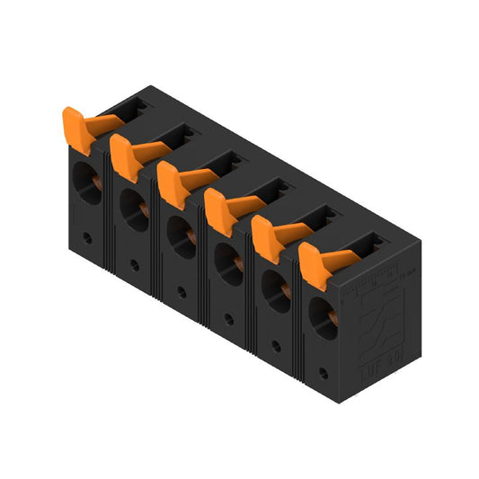 2491930000 - 15mm 6-Pole Terminal Block, 90° Push-In Connection, Black  (Pack of 10)