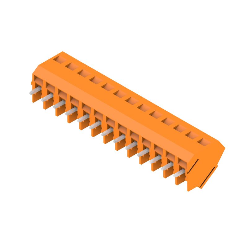 1233910000 - 5mm PCB Terminal Strip, 13 Poles, 135° Angle, Orange  (Pack of 50)