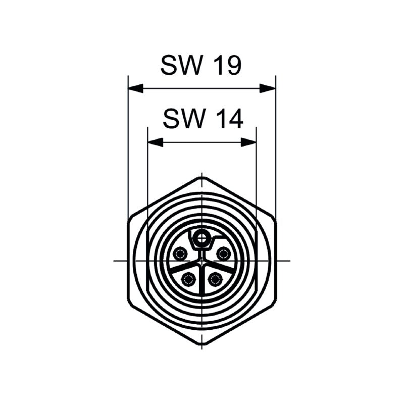 2830800000 - Gold-Plated M12 Connector, 16A, IP67 Protection