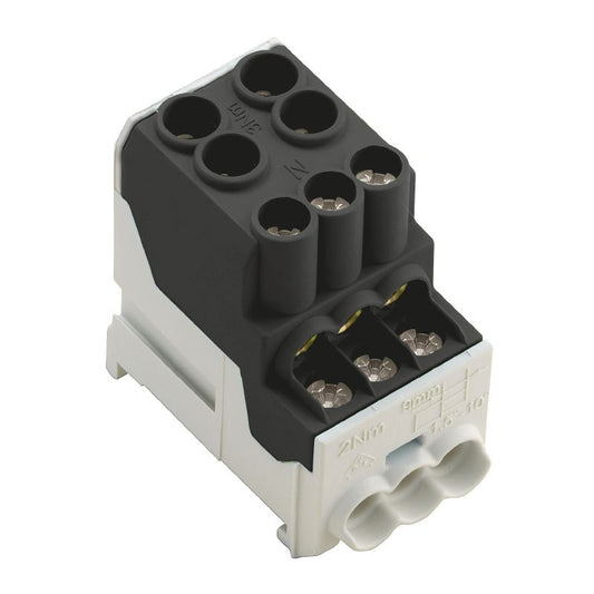 2814490000 - Black 8-Point Terminal Block for 25mm² Wire Applications  (Pack of 3)
