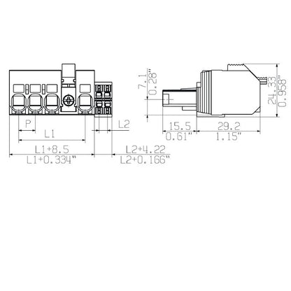 1081660000 - 7.62mm 4-Pole PCB Female Connector with PUSH IN Flexibility  (Pack of 30)