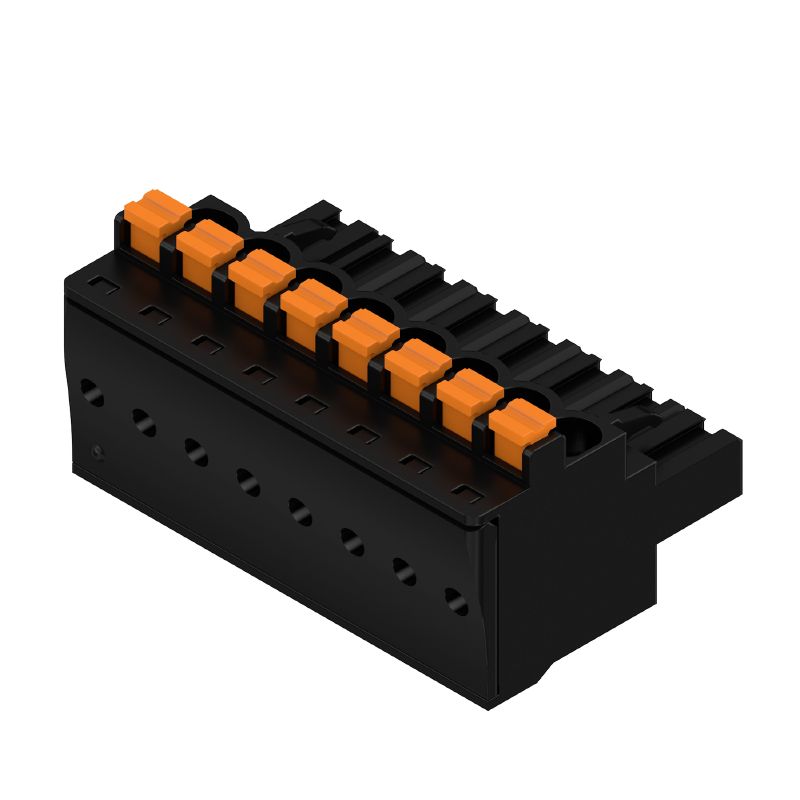 1000090001 - 5.08mm PCB Connector, 8 Poles, PUSH IN, 90° Angle  (Pack of 42)