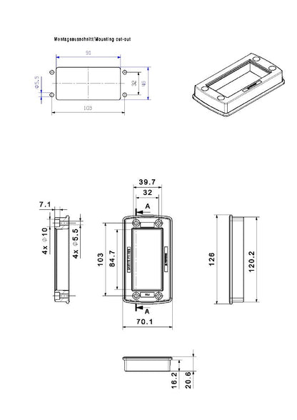 2583470000 - IP66 Cable Entry System, 70mm Height, Polyamide Frame