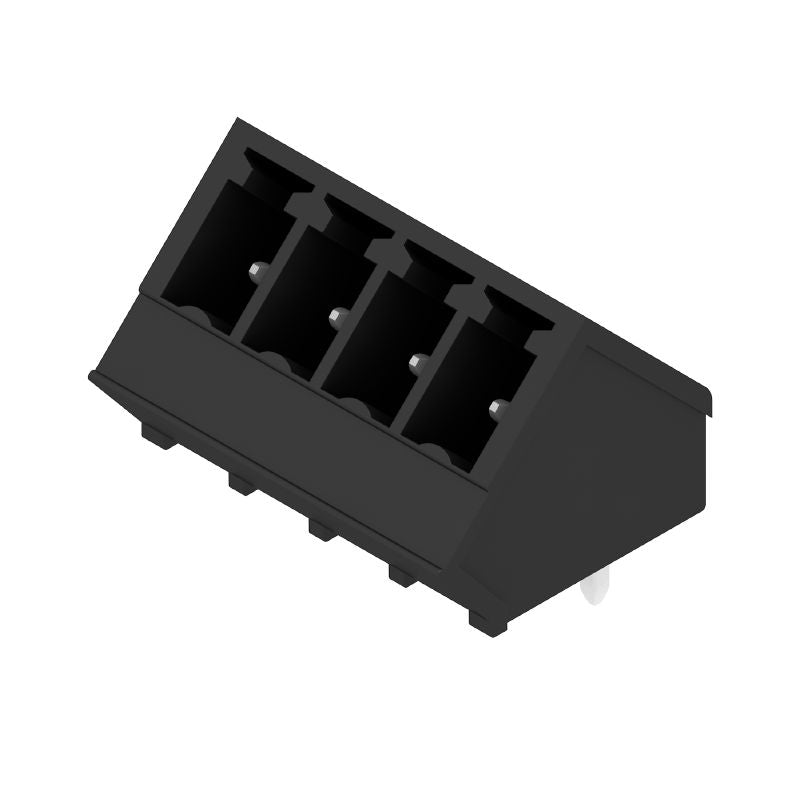 1976420000 - 3.81mm THT Male Header Connector, 4-Pole, Black, 135° Angled  (Pack of 50)