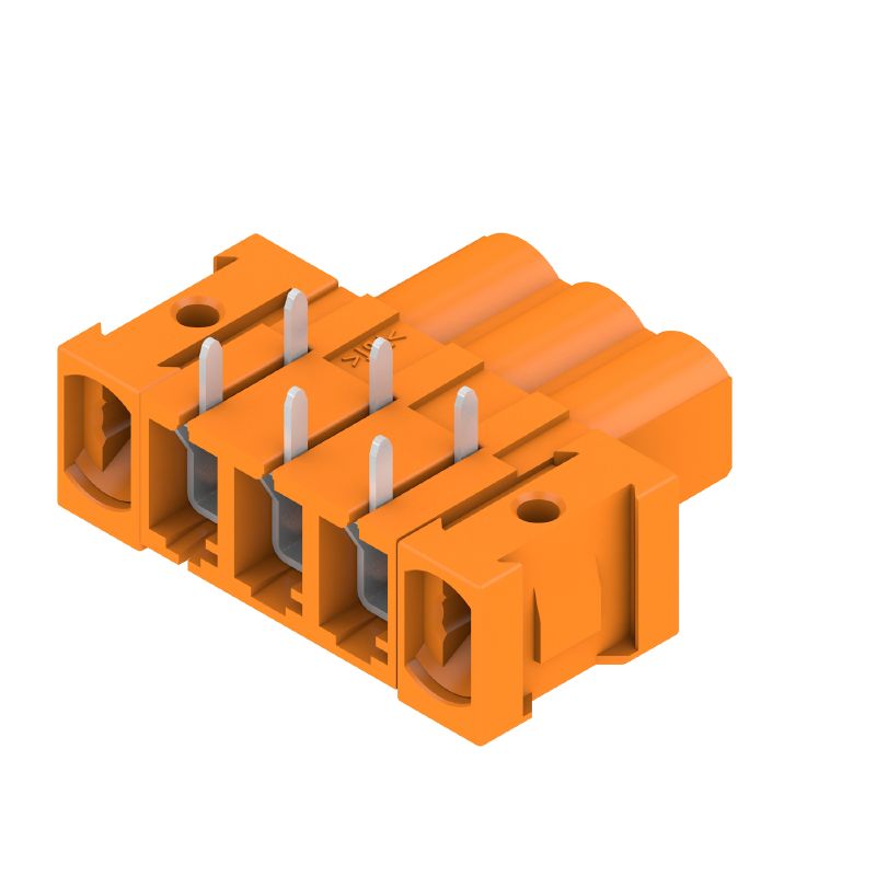 1843760000 - 5.08mm PCB Female Header Connector, Orange, 3-Pole, 90° Angle  (Pack of 72)