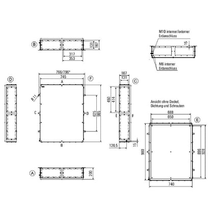 1196740000 - Stainless Steel Terminal Box 980mm x 740mm, Electropolished Finish